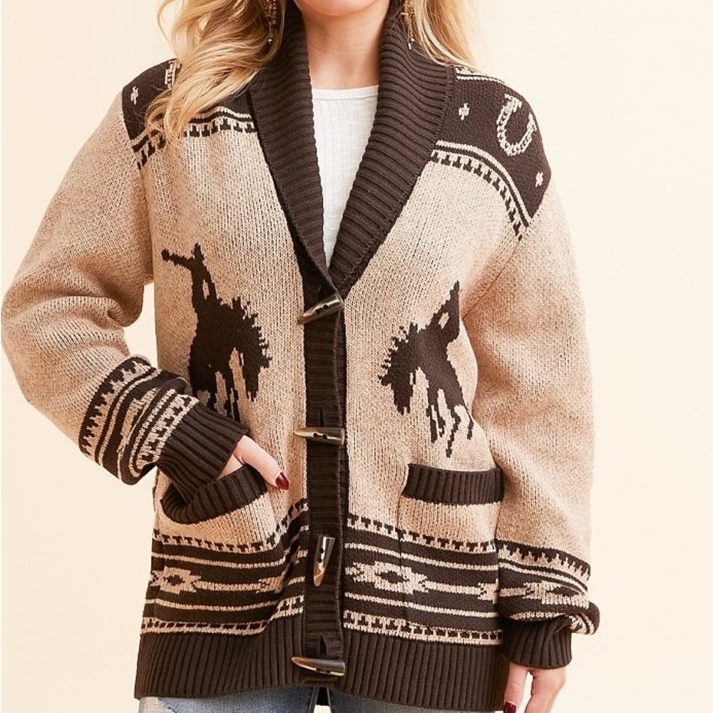 Wrangler Grandpa Western Cardigan Sweater - Picture 2 of 7